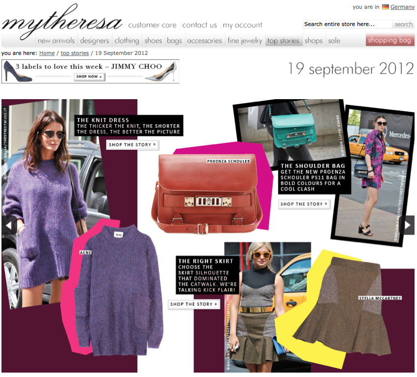Favorit online shop mytheresa: trend stories